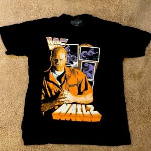 WWE WWF AEW Nailz Short Sleeve Black Retro Vintage T-Shirt Medium